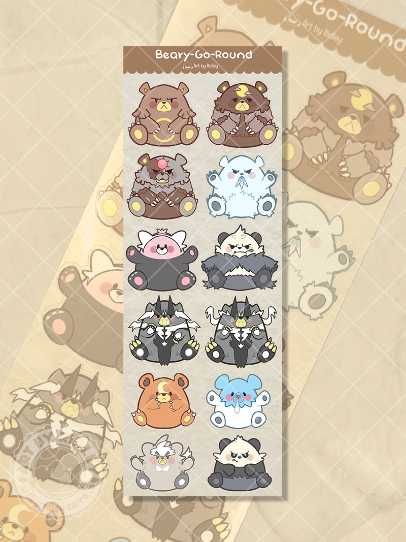 Beary Go Round Sticker Sheet