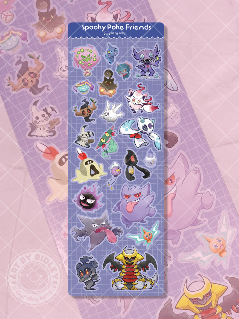 Spooky Poke Friends Sticker Sheet