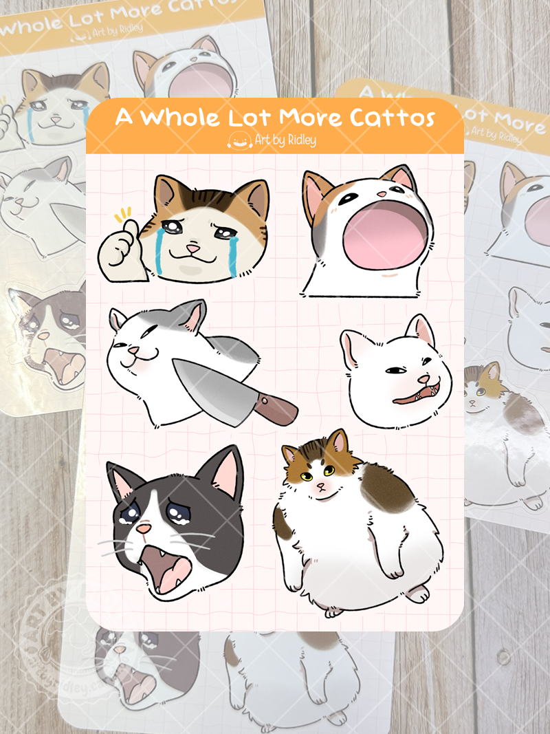 A Whole Lot More Cattos Sticker Sheet